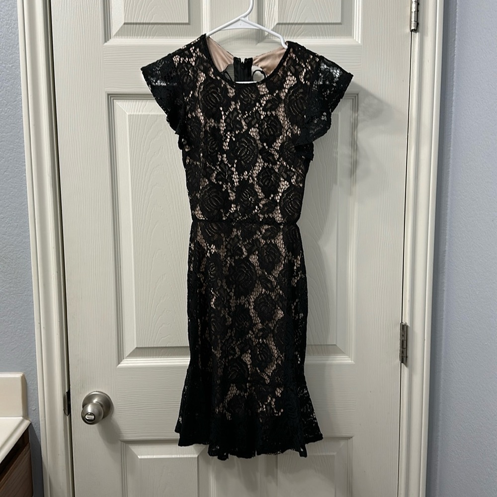 Express Black lace Open Back Dress